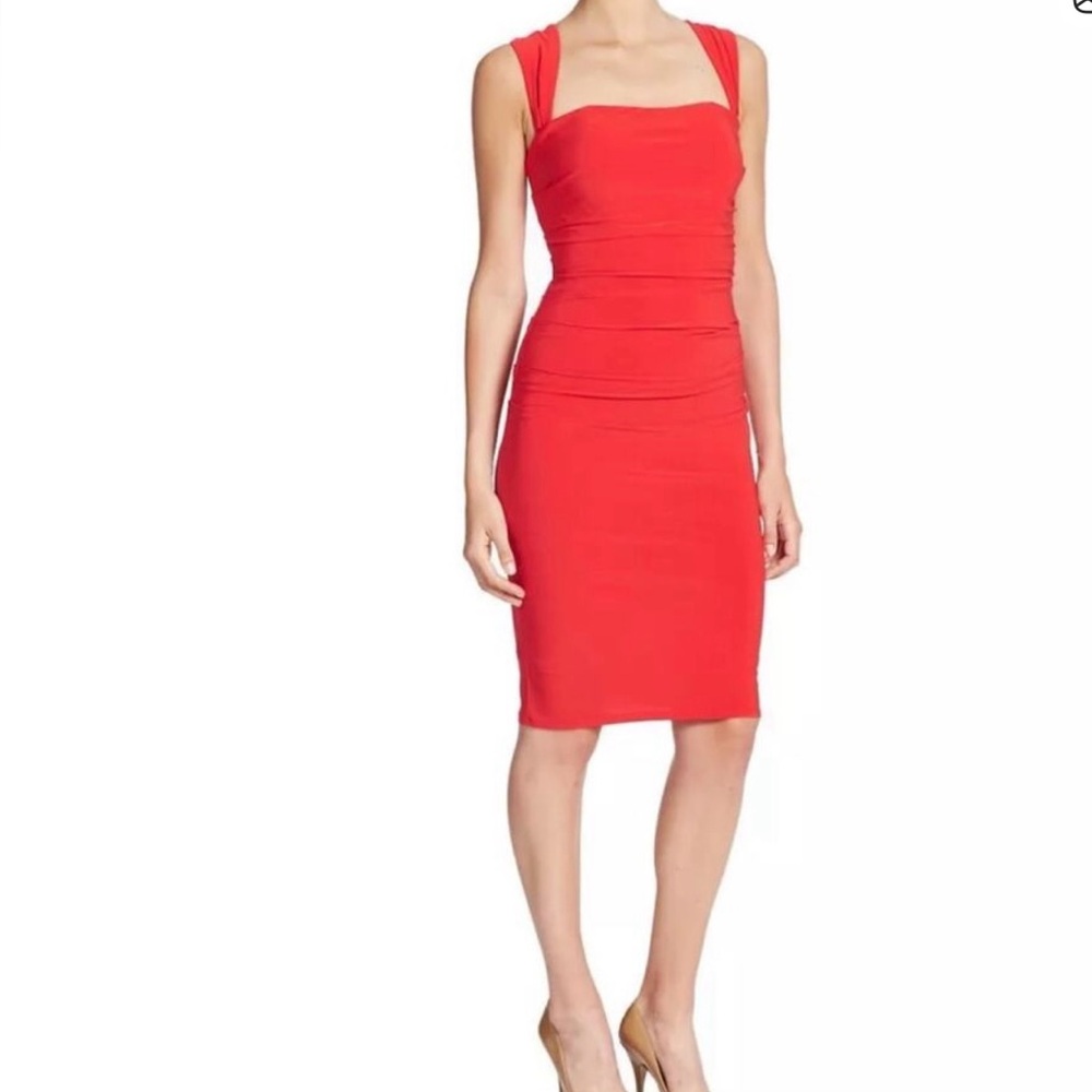 Laundry By Shelli Segal Vibrant Red Midi Dress